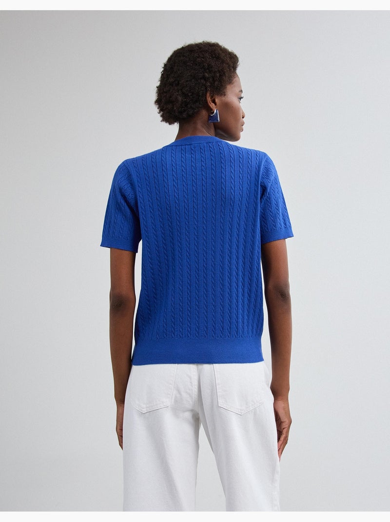 Jersey de punto de manga corta, mo fashion Azul - Kiabi