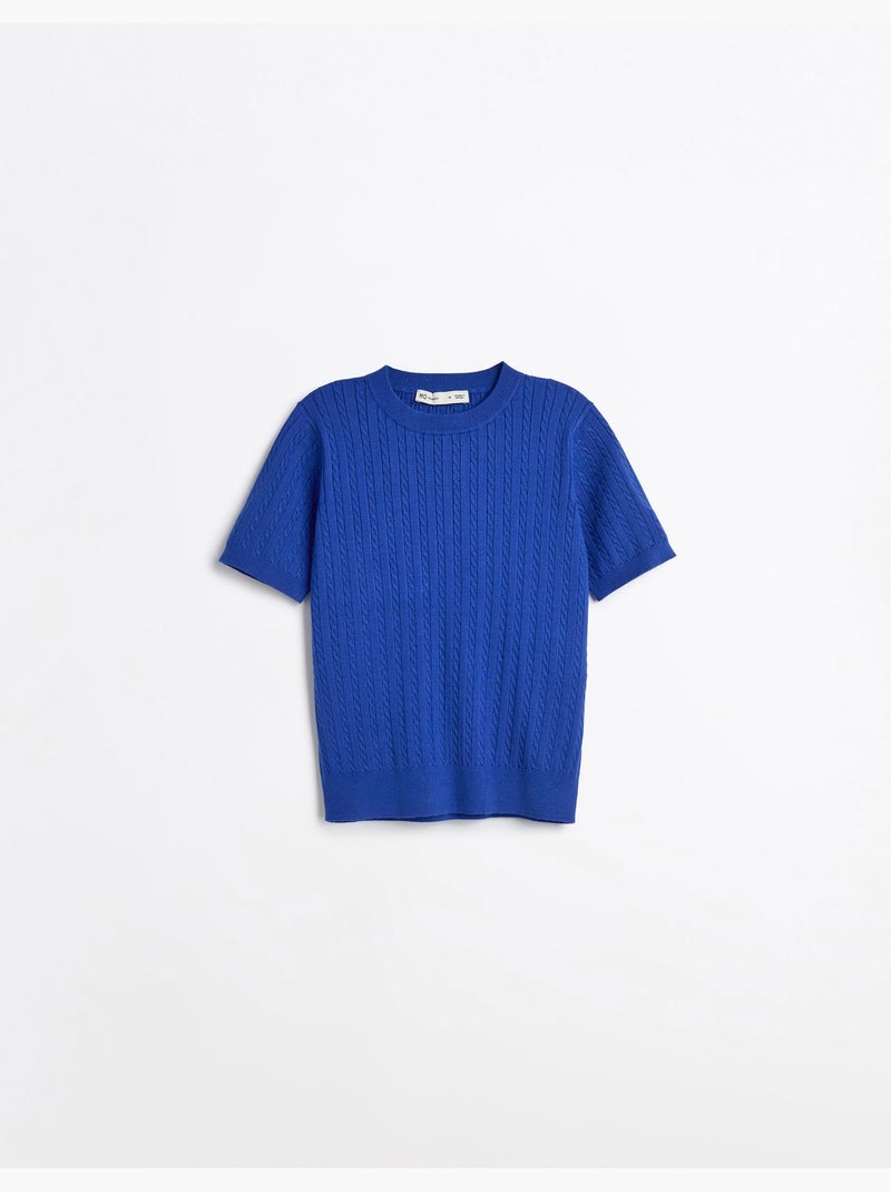Jersey de punto de manga corta, mo fashion Azul - Kiabi