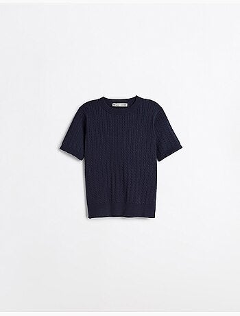 Jersey de punto de manga corta, mo fashion