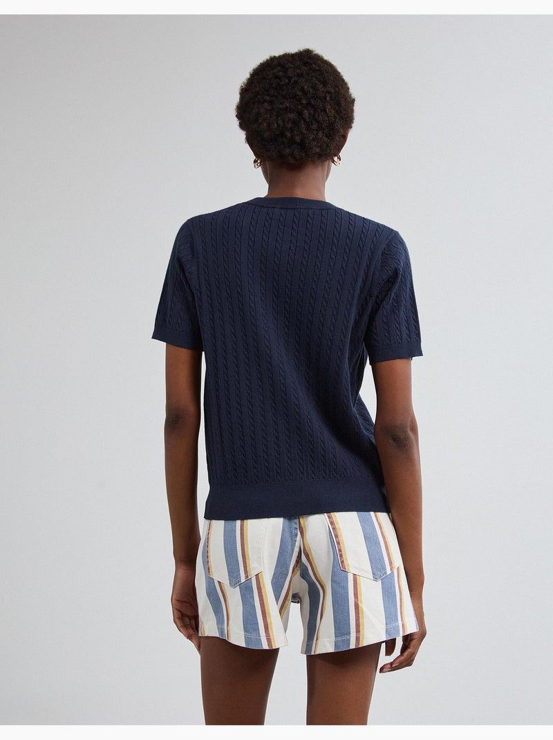 Jersey de punto de manga corta, mo fashion Azul - Kiabi