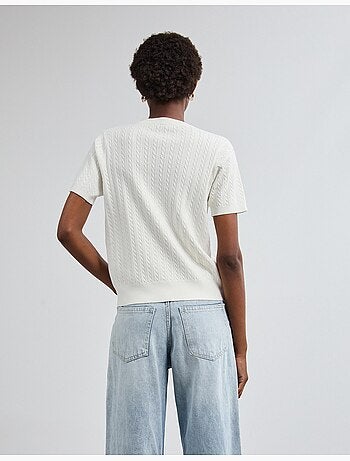 Jersey de punto de manga corta, mo fashion