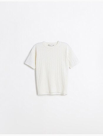 Jersey de punto de manga corta, mo fashion