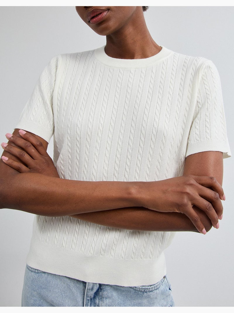 Jersey de punto de manga corta, mo fashion Crudo - Kiabi