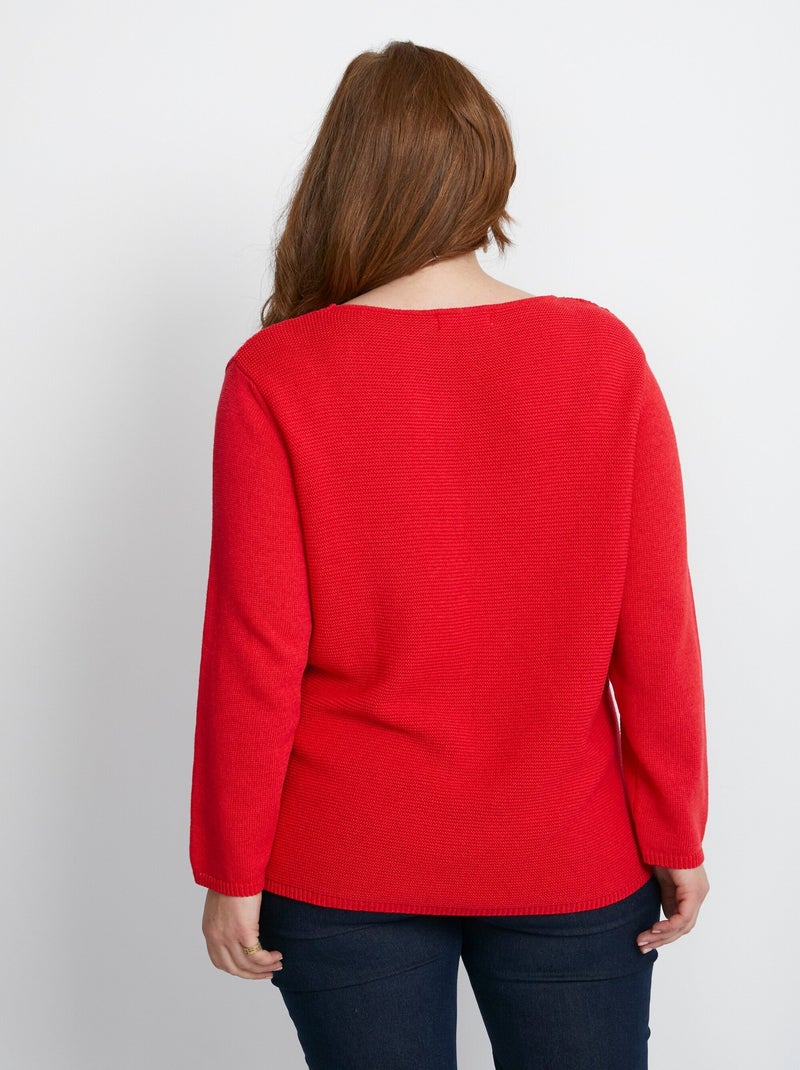 Jersey de punto de manga larga - Afibel Rojo - Kiabi
