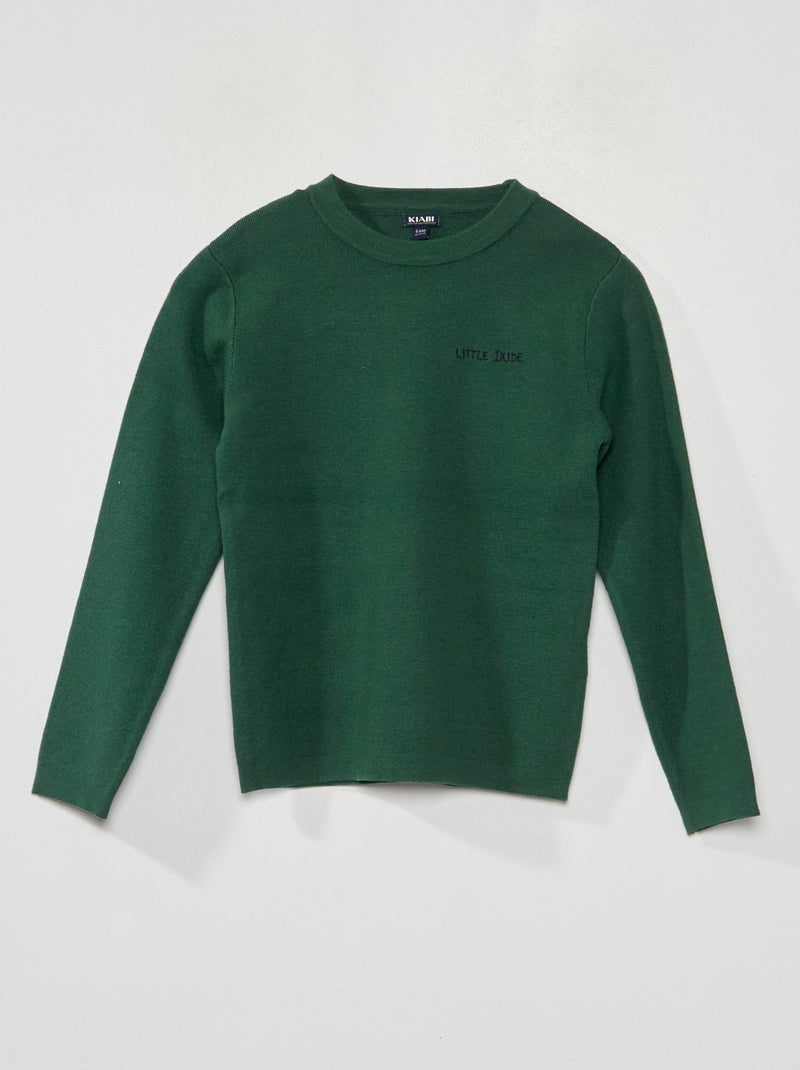 Jersey de punto de manga larga VERDE - Kiabi
