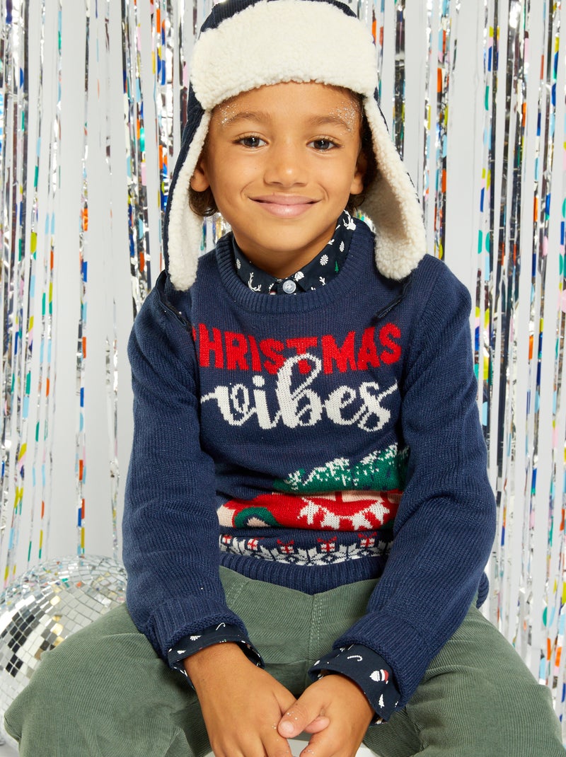 Jersey de punto de Navidad AZUL - Kiabi