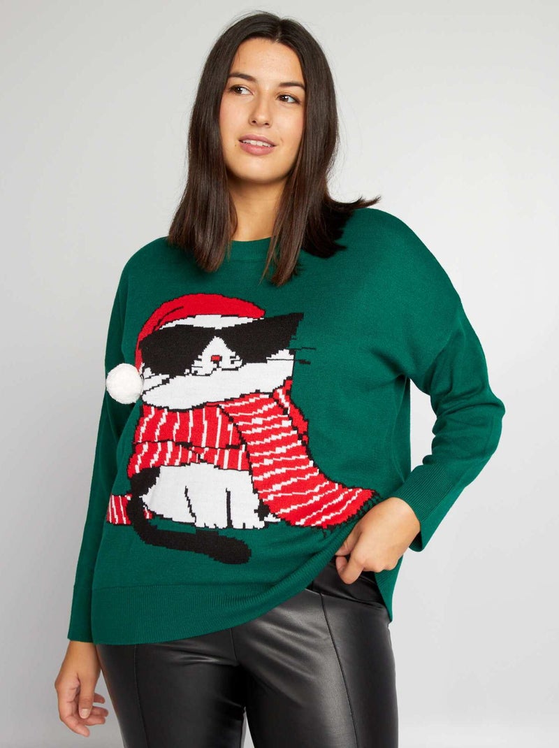 Jersey de punto de Navidad VERDE - Kiabi