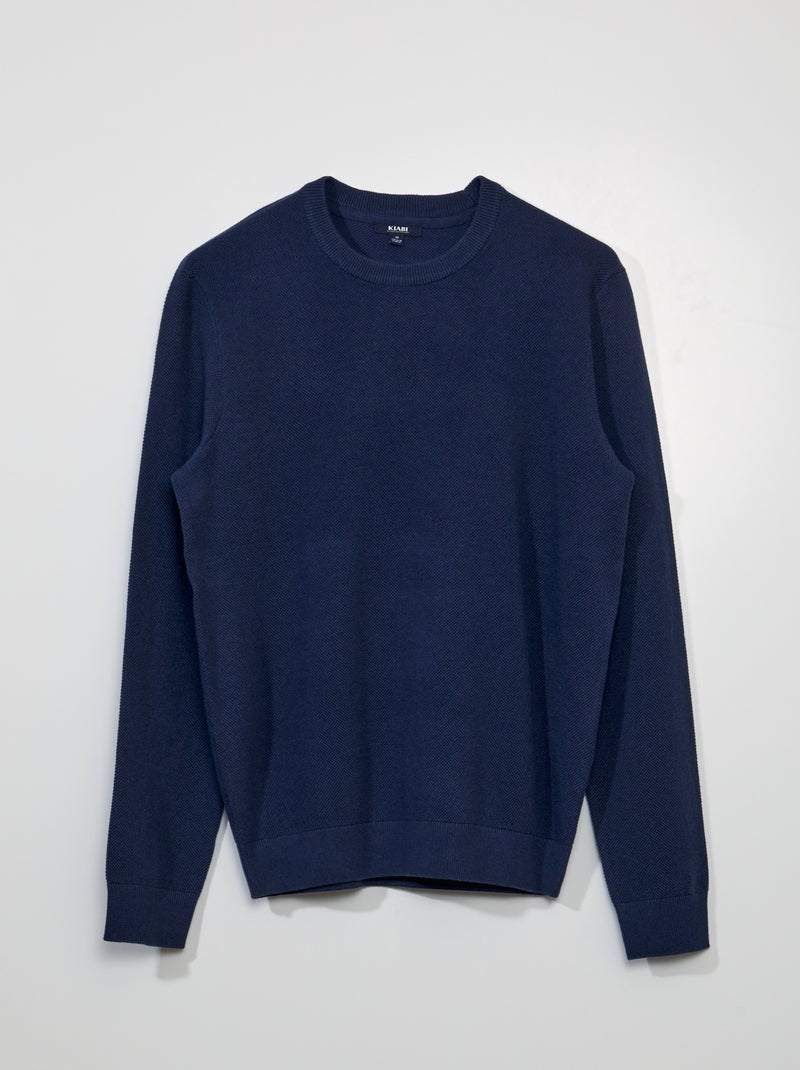 Jersey de punto de nido de abeja AZUL - Kiabi