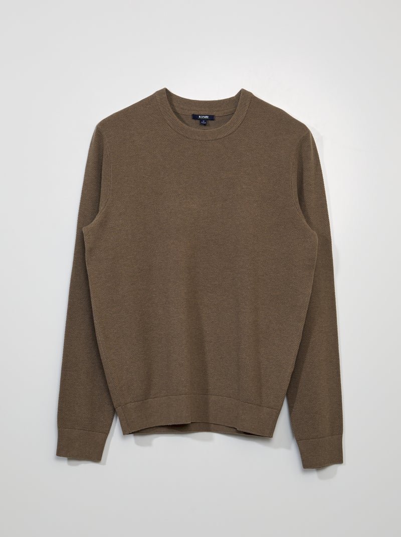Jersey de punto de nido de abeja BEIGE - Kiabi