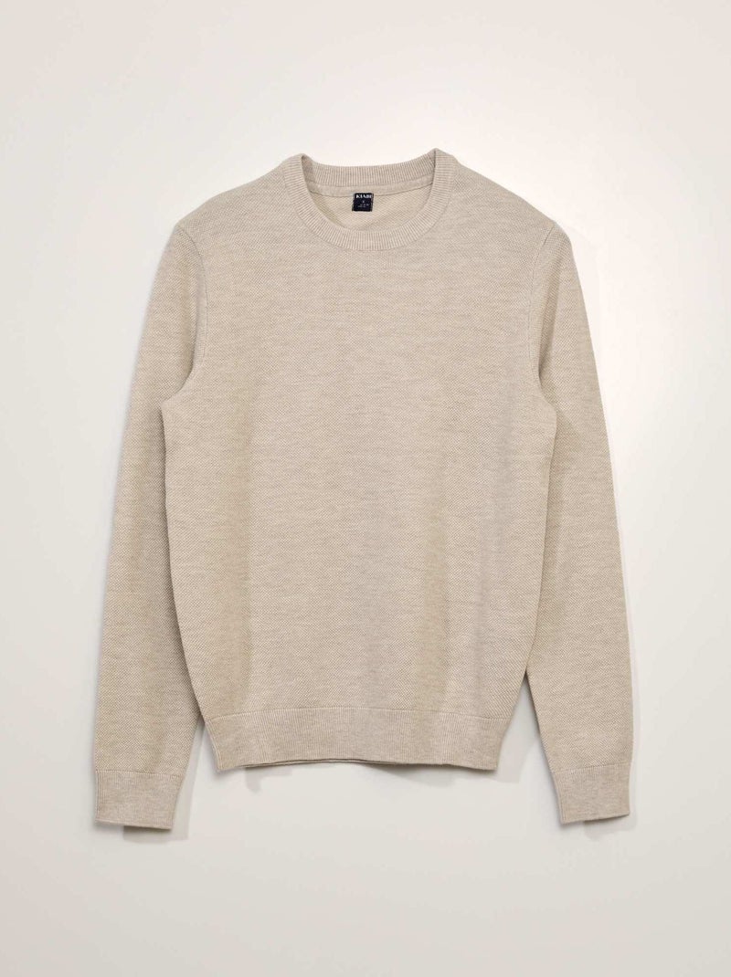 Jersey de punto de nido de abeja BLANCO - Kiabi