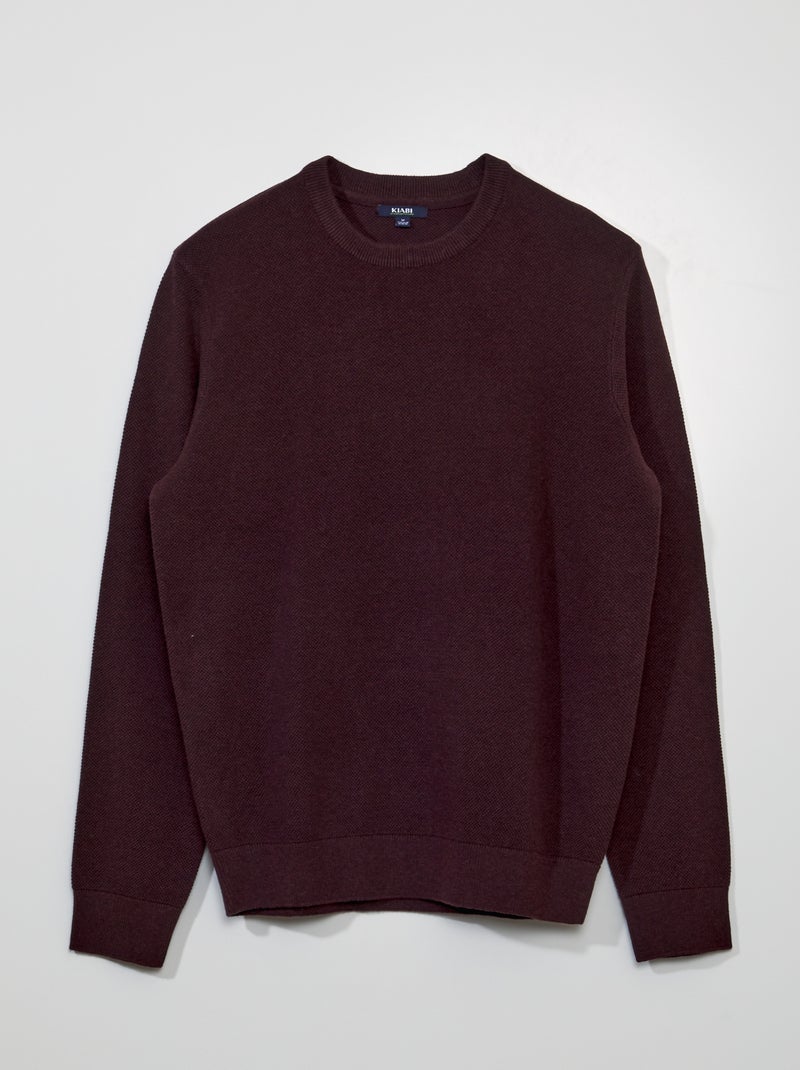 Jersey de punto de nido de abeja ROJO - Kiabi