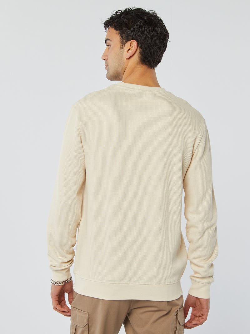Jersey de punto de piqué con cuello redondo BLANCO - Kiabi