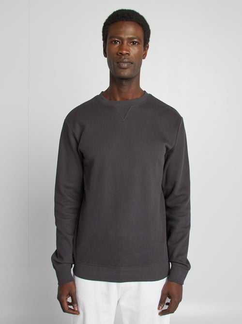 Jersey de punto de piqué con cuello redondo - Kiabi