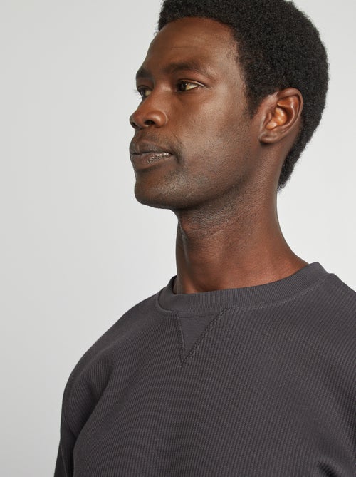 Jersey de punto de piqué con cuello redondo - Kiabi