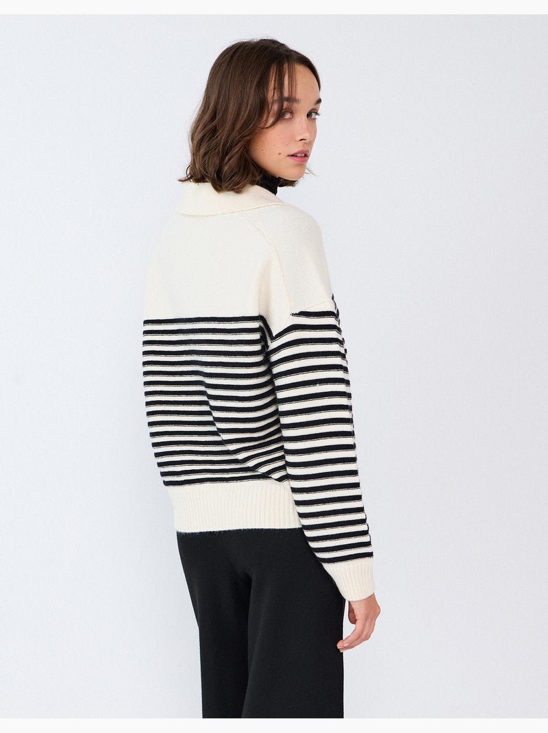 Jersey de punto de rayas, mo fashion Negro - Kiabi