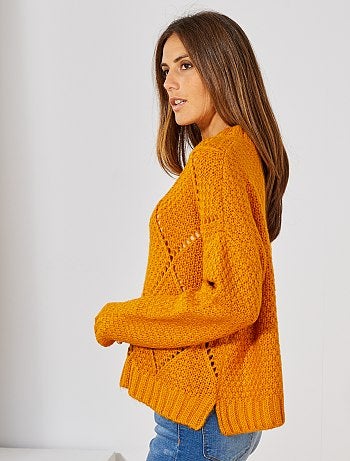 Jersey de punto efecto rombos - Kiabi