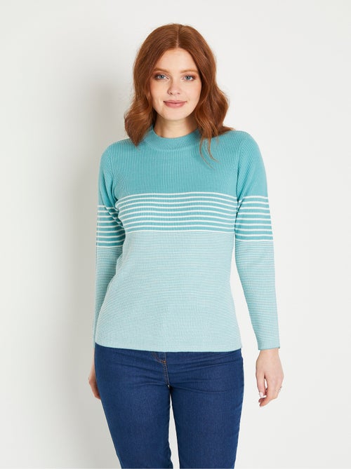 Jersey de punto elástico y cuello alto - Afibel - Kiabi