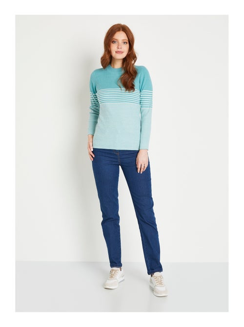 Jersey de punto elástico y cuello alto - Afibel - Kiabi