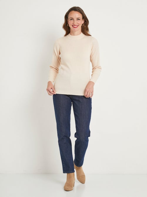 Jersey de punto elástico y cuello alto - Afibel - Kiabi