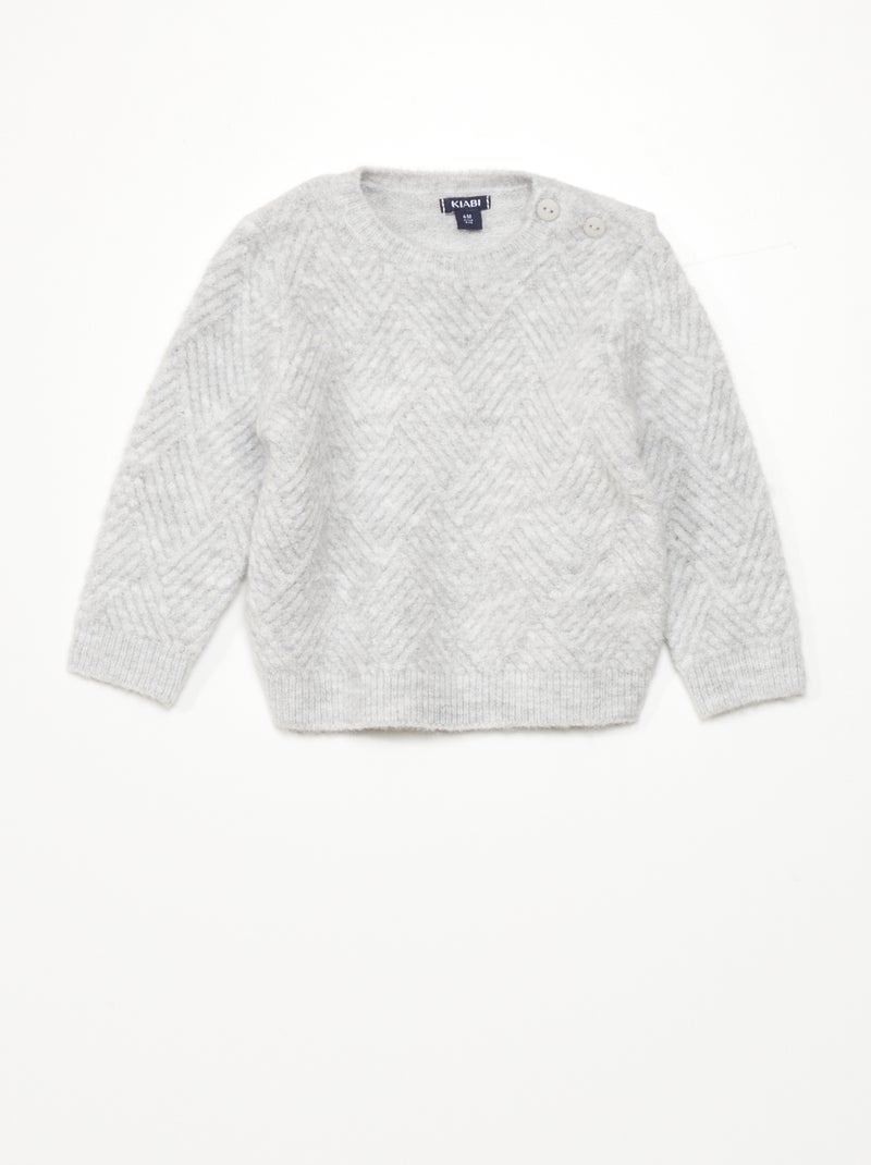 Jersey de punto espiga GRIS - Kiabi