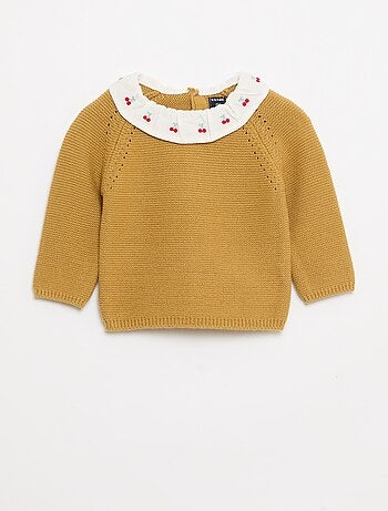 Jersey de punto mousse con cuello Claudine