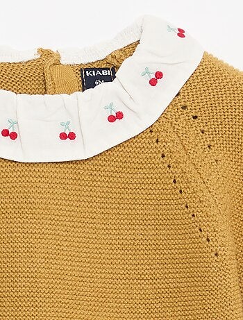 Jersey de punto mousse con cuello Claudine