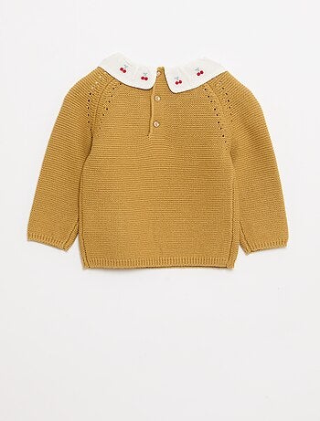 Jersey de punto mousse con cuello Claudine