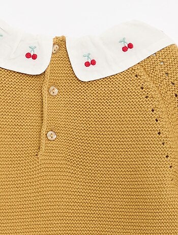 Jersey de punto mousse con cuello Claudine