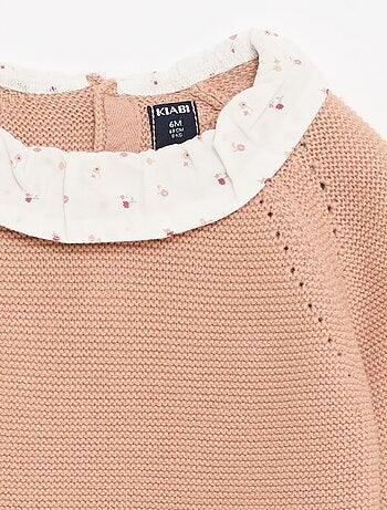 Jersey de punto mousse con cuello Claudine