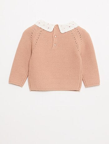 Jersey de punto mousse con cuello Claudine