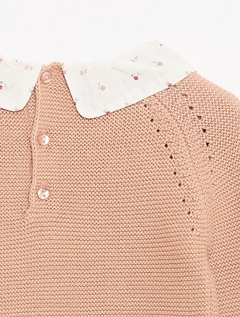 Jersey de punto mousse con cuello Claudine