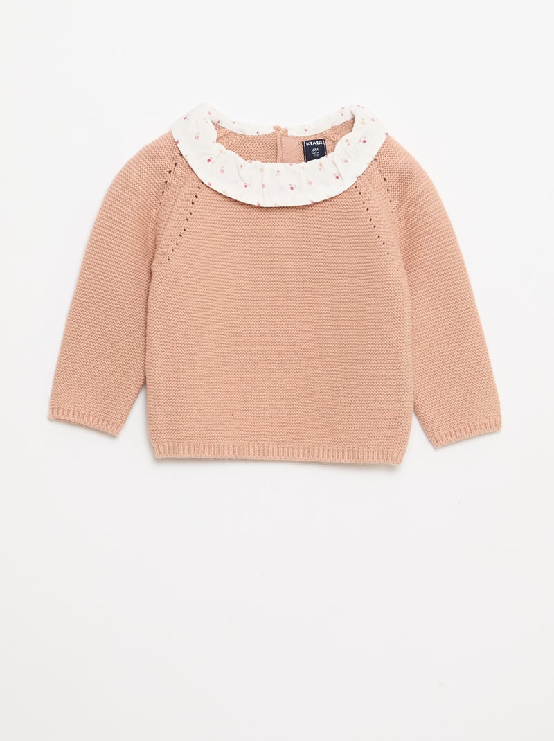 Jersey de punto espuma con cuello Claudine Blanco - Kiabi