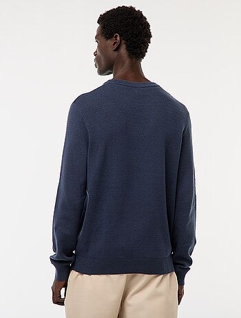 Jersey de punto fantasía con cuello redondo