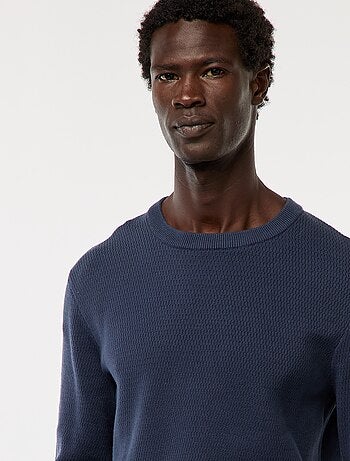 Jersey de punto fantasía con cuello redondo