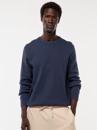 Jersey de punto fantasía con cuello redondo