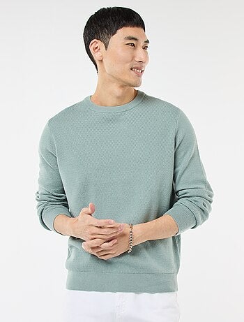 Jersey de punto fantasía con cuello redondo