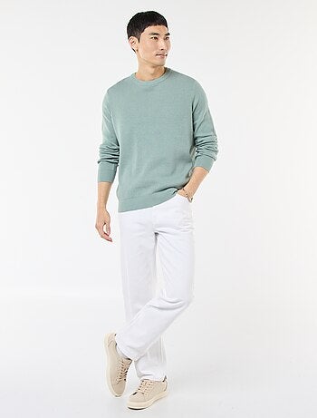 Jersey de punto fantasía con cuello redondo