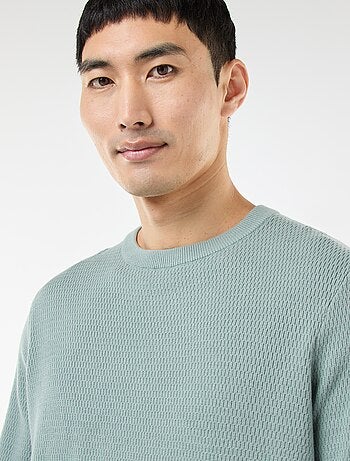 Jersey de punto fantasía con cuello redondo