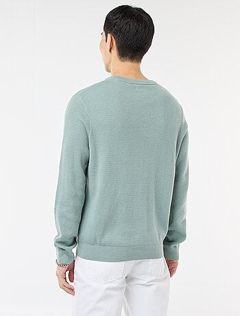 Jersey de punto fantasía con cuello redondo