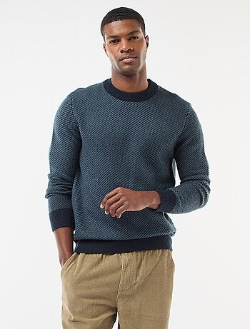 Jersey de punto fantasía cuello redondo