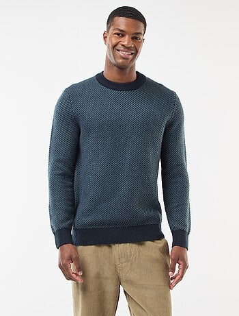 Jersey de punto fantasía cuello redondo