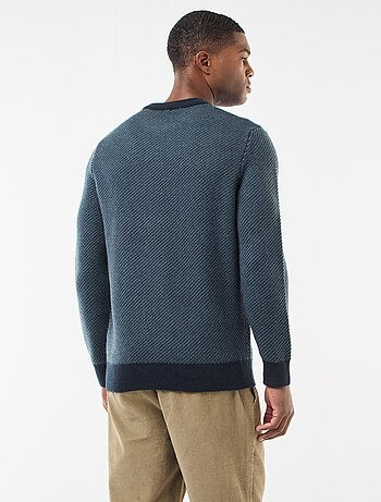 Jersey de punto fantasía cuello redondo