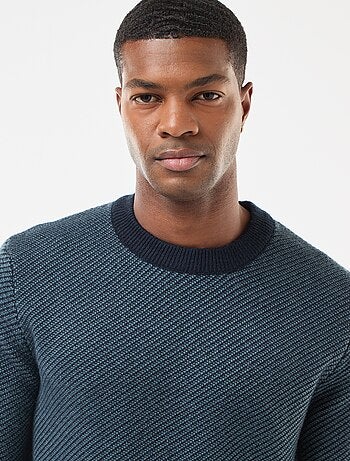 Jersey de punto fantasía cuello redondo