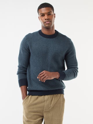 Jersey de punto fantasía con cuello redondo