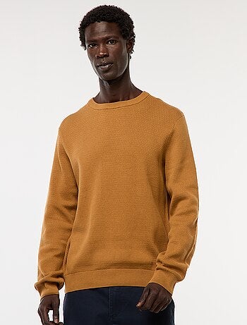 Jersey de punto fantasía con cuello redondo