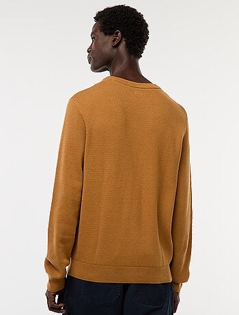 Jersey de punto fantasía con cuello redondo
