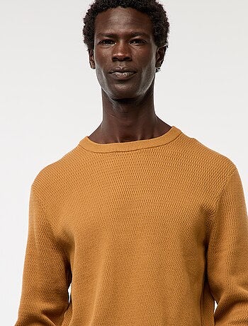 Jersey de punto fantasía con cuello redondo