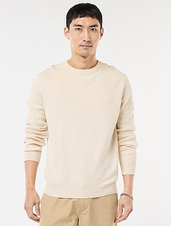 Jersey de punto fantasía con cuello redondo