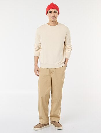 Jersey de punto fantasía con cuello redondo