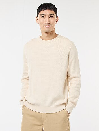 Jersey de punto fantasía con cuello redondo